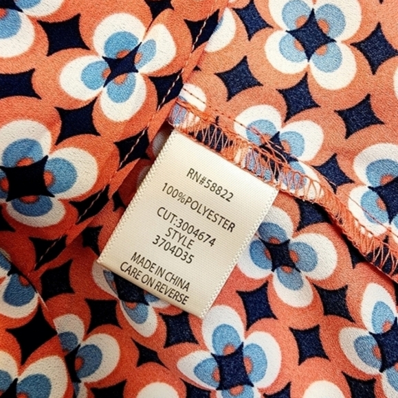 Max Studio Short Sleeve Floral Tie Waistline Blouse - Picture 7 of 9